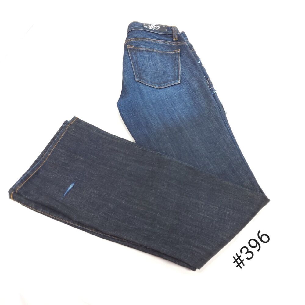 We The People Button Zip Casual Medium Wash Denim Jeans Womens Size 27 Blue